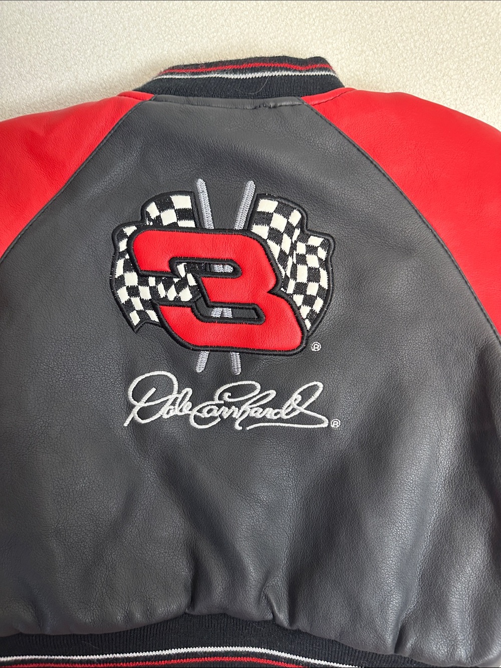 Dale Earnhardt #3 Nascar Leather Jacket Chase Authentics Boys Size 24m Vintage - Picture 9 of 9